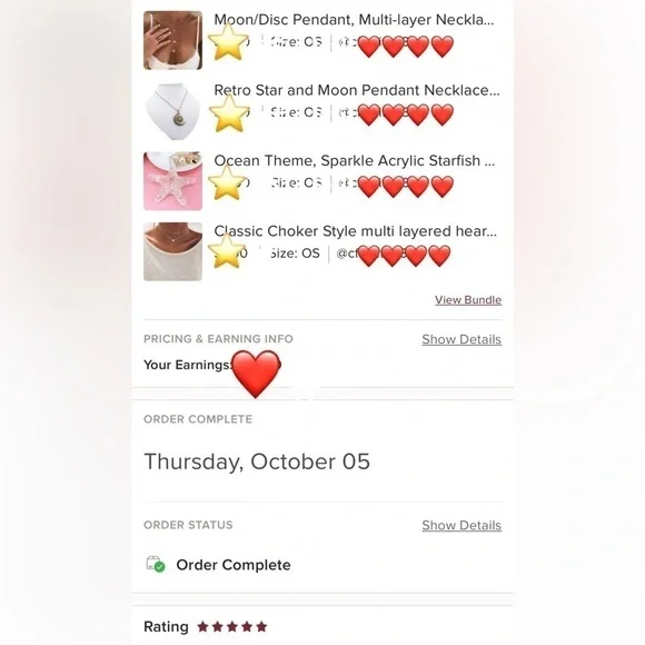 Moon/Disc Pendant, Multi-layer Necklace; Gold - Picture 6 of 10